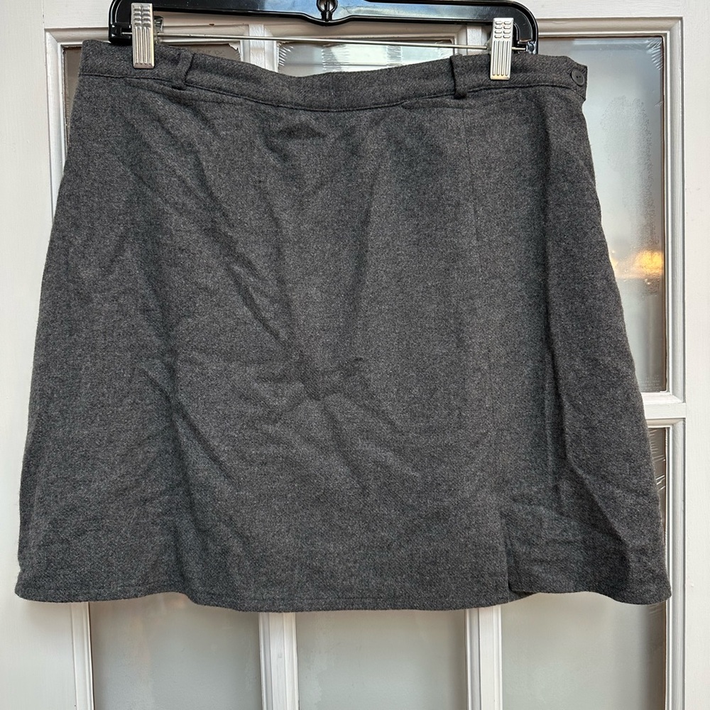 Vintage American Eagle Outfitters Y2K Wool Cashmere Gray Mini Skirt Size 14